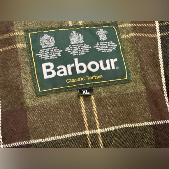 Men’s XL Green Wool BARBOUR Classic Tartan Lined Corduroy Collar Jacket - Picture 10 of 14